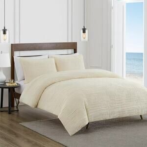 NEW Pendleton Nova Medallion Comfort Set Twin Ivory Comforter + Sham Cotton